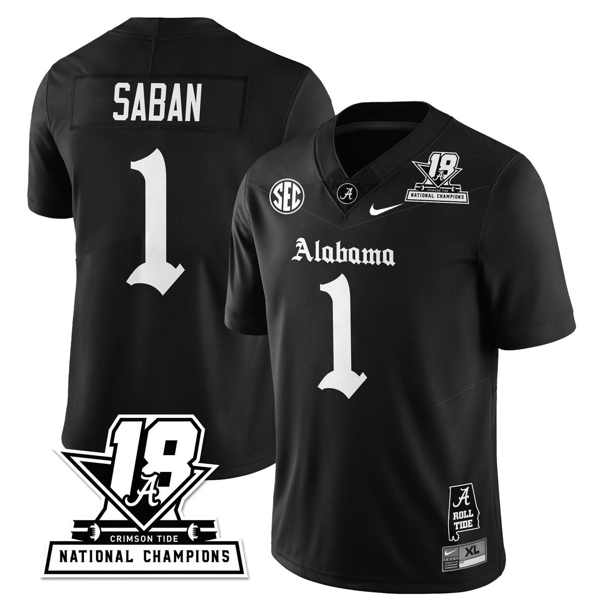 Alabama Crimson Tide 18x-Time National Champions Gothic Vapor Limited Jersey-Cuztomshoes