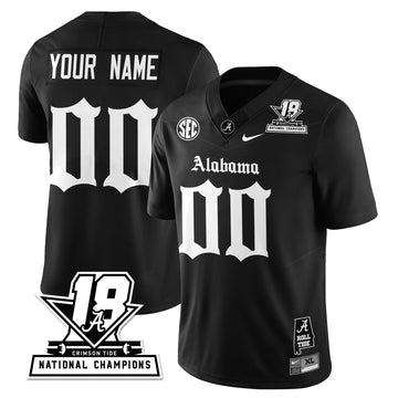 Alabama Crimson Tide 18x-Time National Champions Gothic Vapor Limited Custom Jersey