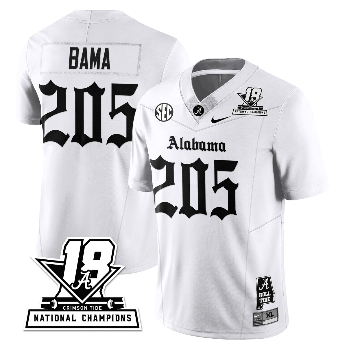 Alabama Crimson Tide 18x-Time National Champions Gothic Vapor Limited Jersey-Cuztomshoes