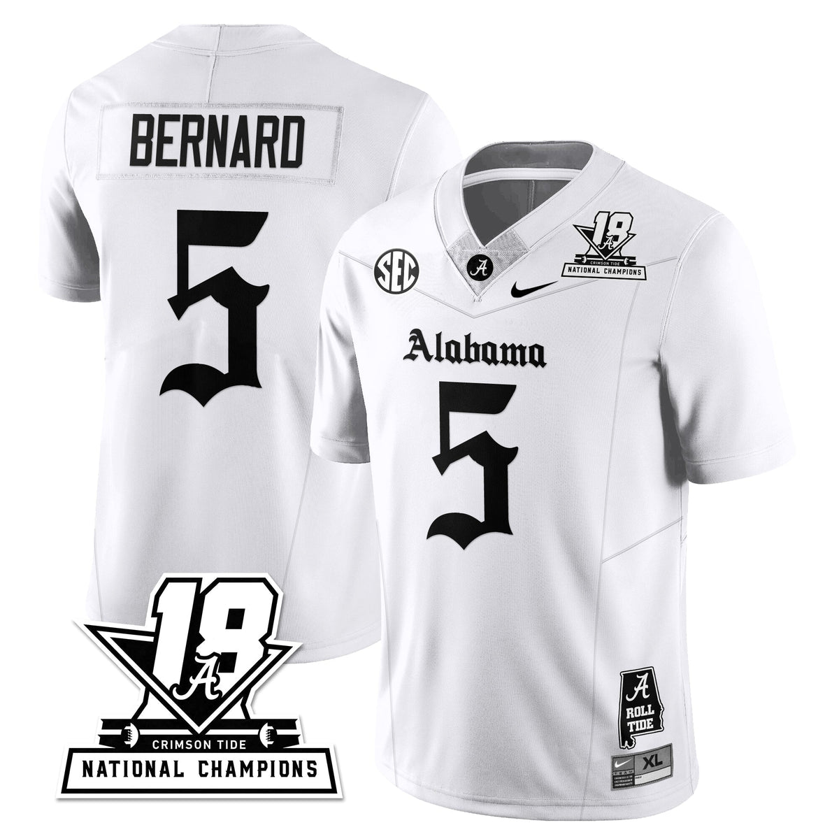 Alabama Crimson Tide 18x-Time National Champions Gothic Vapor Limited Jersey-Cuztomshoes