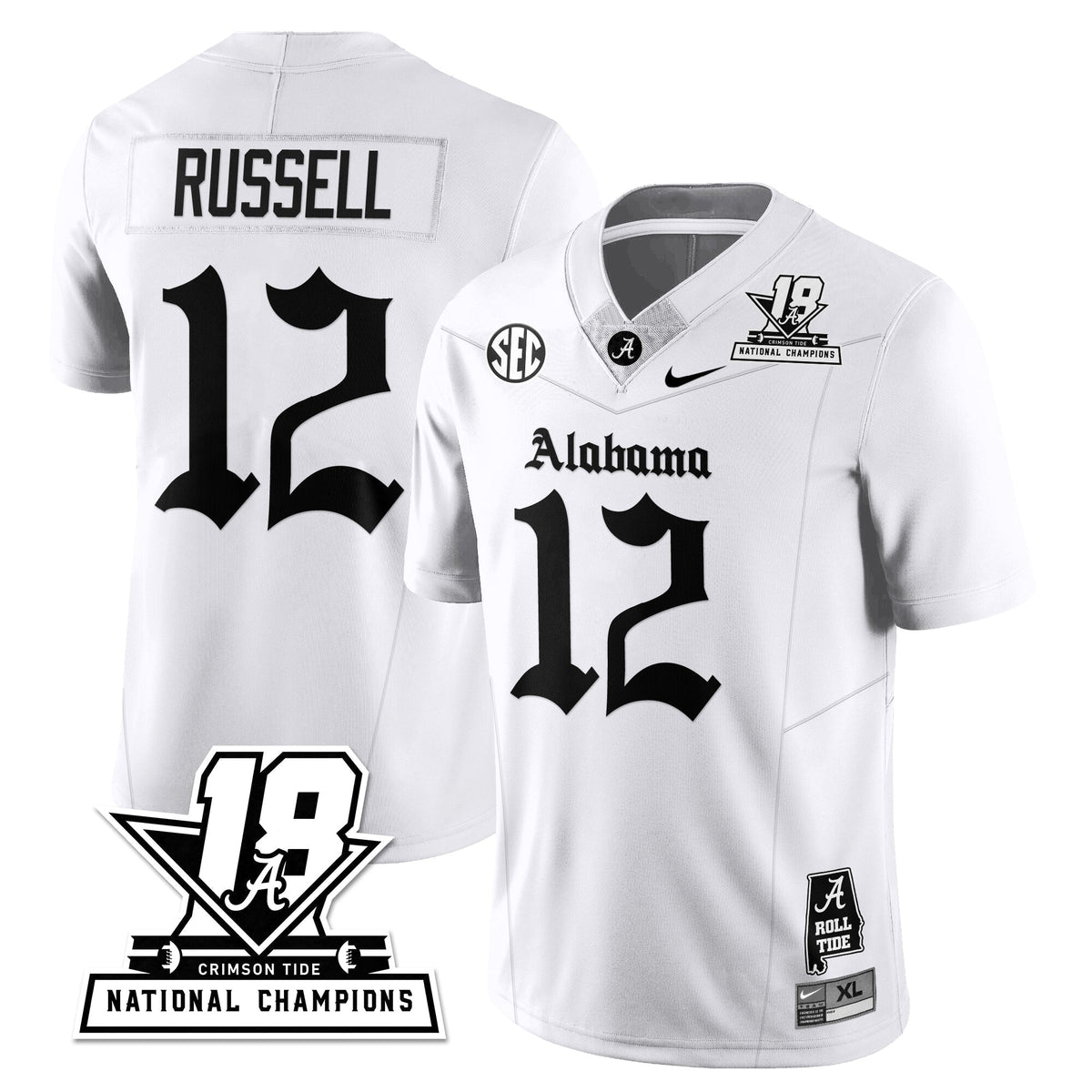 Alabama Crimson Tide 18x-Time National Champions Gothic Vapor Limited Jersey-Cuztomshoes