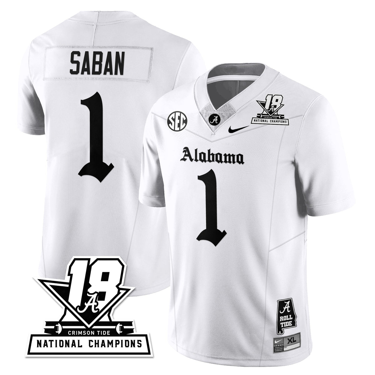 Alabama Crimson Tide 18x-Time National Champions Gothic Vapor Limited Jersey-Cuztomshoes
