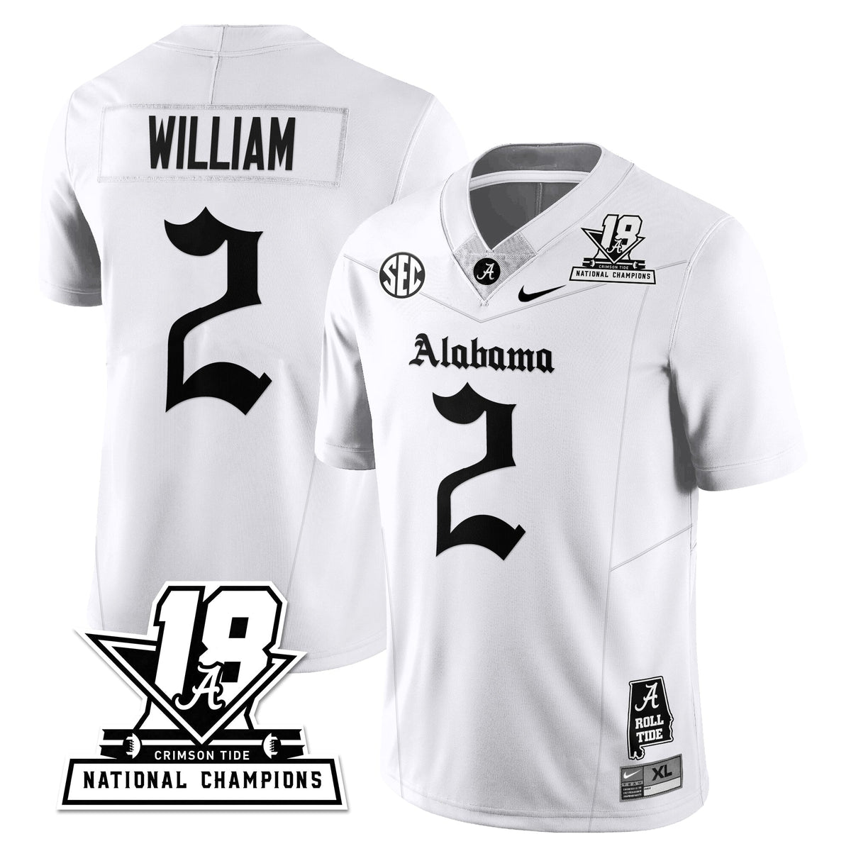 Alabama Crimson Tide 18x-Time National Champions Gothic Vapor Limited Jersey-Cuztomshoes