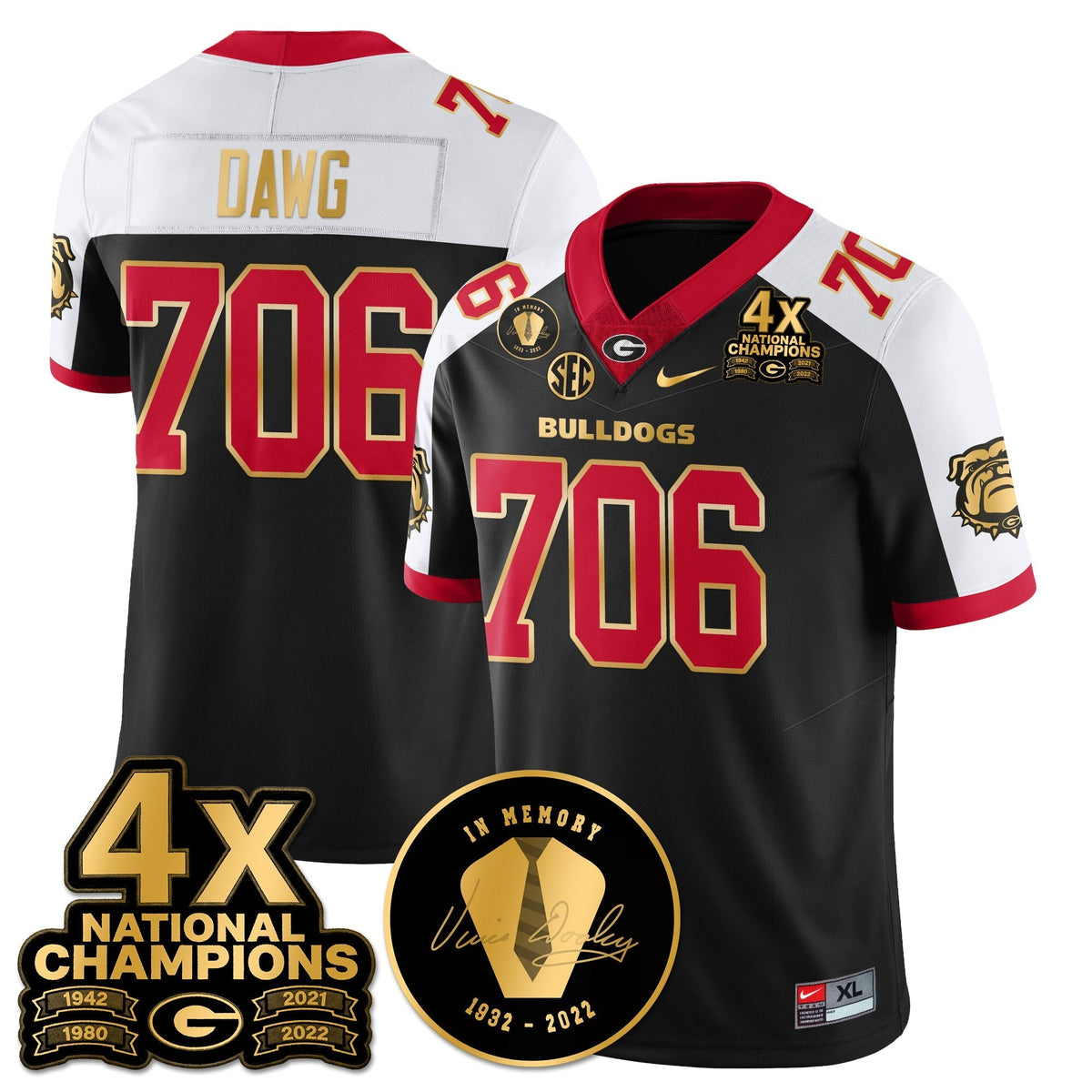 Georgia Bulldogs 4x-Time National Champions Vapor Limited Jersey