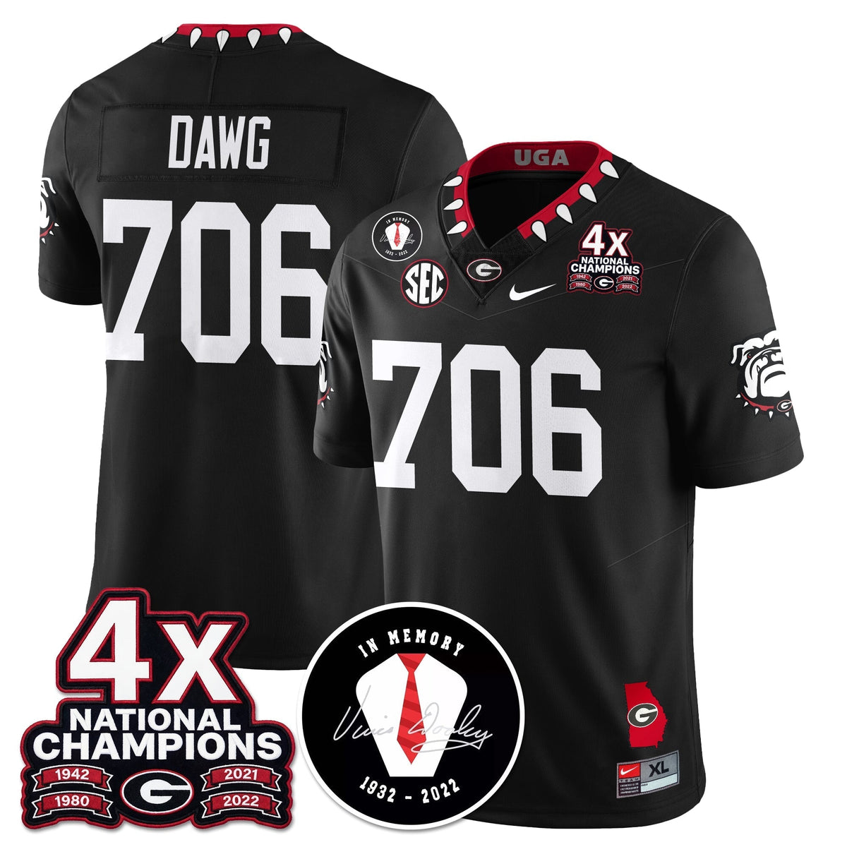 Georgia Bulldogs 4x-Time National Champions Vapor Limited Jersey