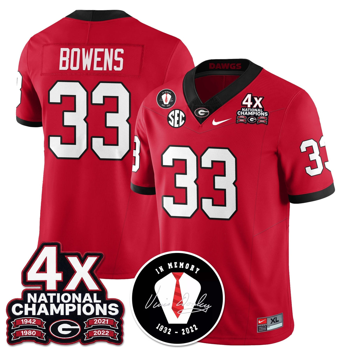 Georgia Bulldogs 4x-Time National Champions Vapor Limited Jersey