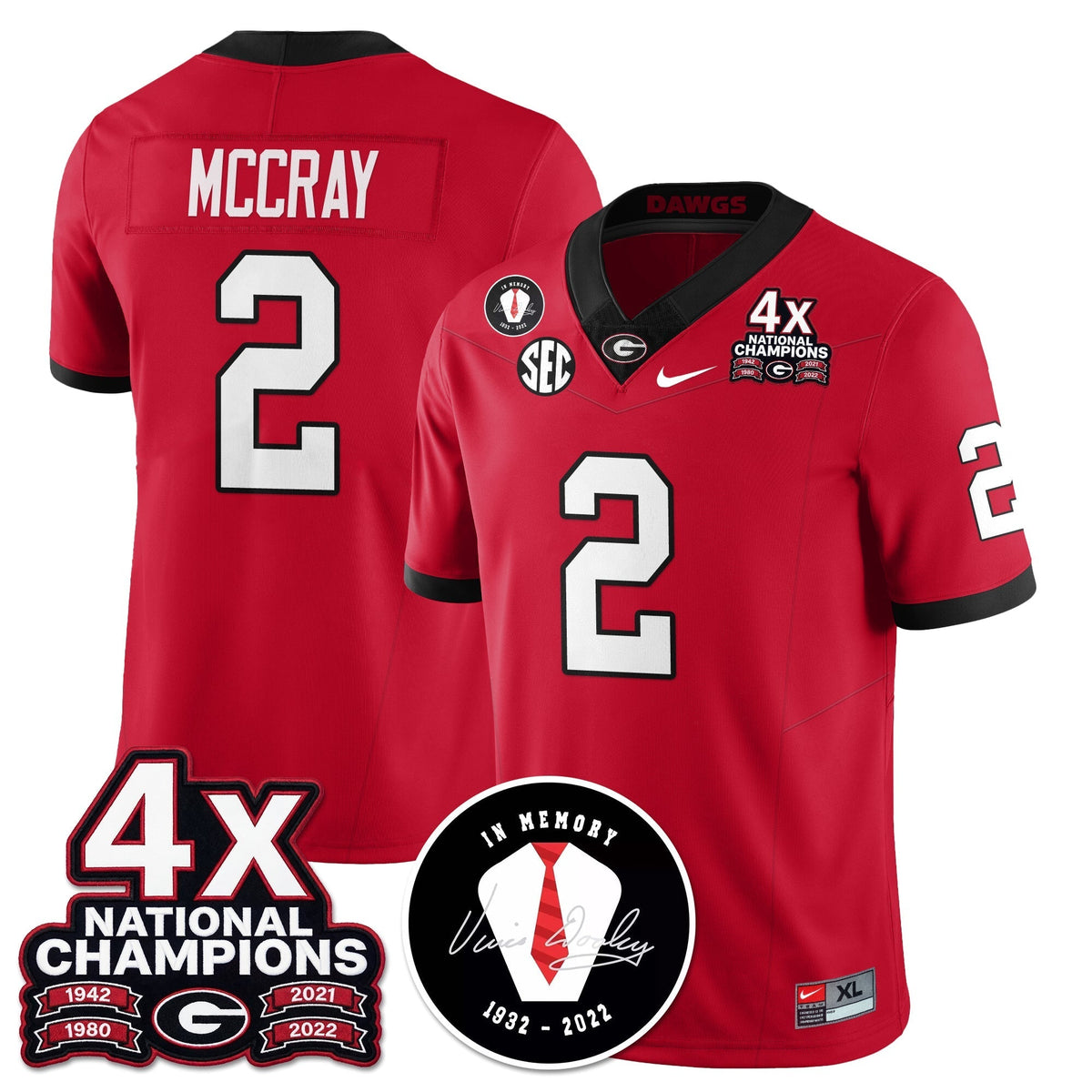 Georgia Bulldogs 4x-Time National Champions Vapor Limited Jersey