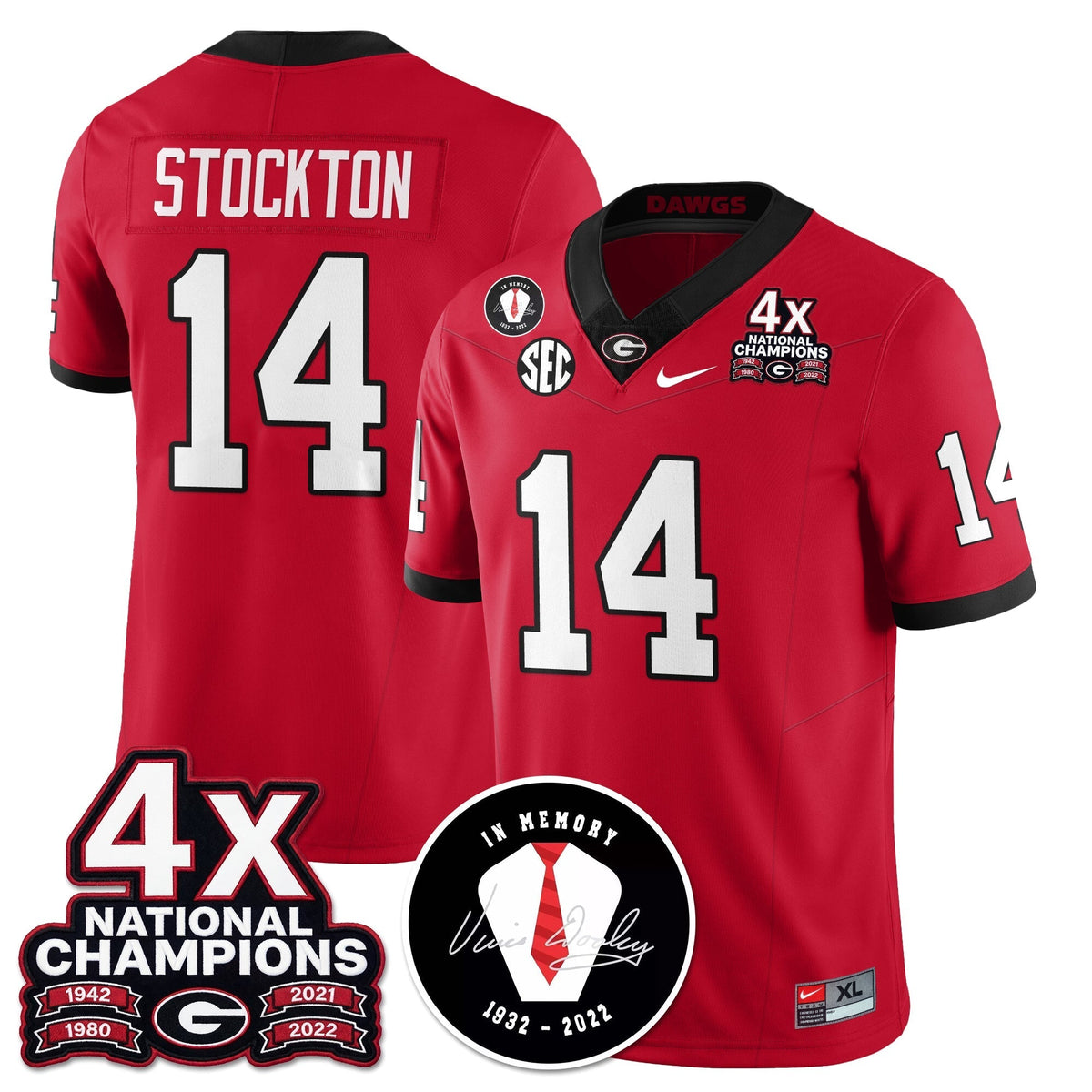 Georgia Bulldogs 4x-Time National Champions Vapor Limited Jersey