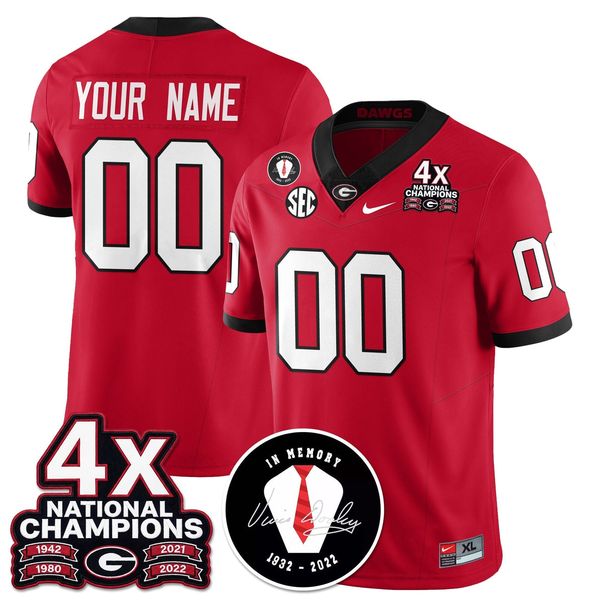 Georgia Bulldogs 4x-Time National Champions Vapor Limited Jersey