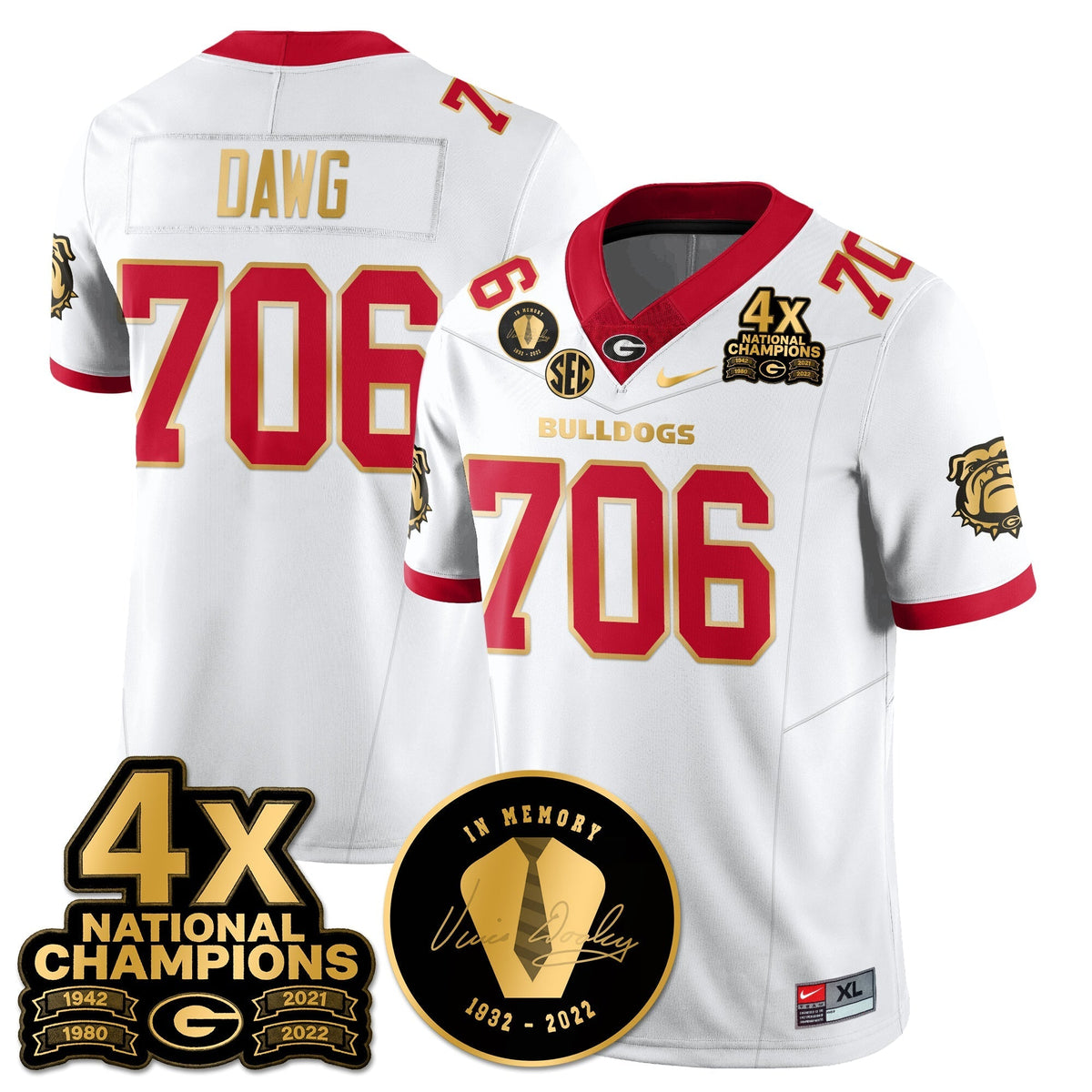 Georgia Bulldogs 4x-Time National Champions Vapor Limited Jersey
