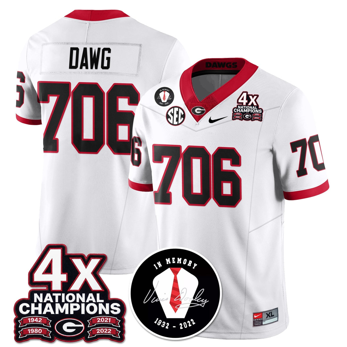 Georgia Bulldogs 4x-Time National Champions Vapor Limited Jersey