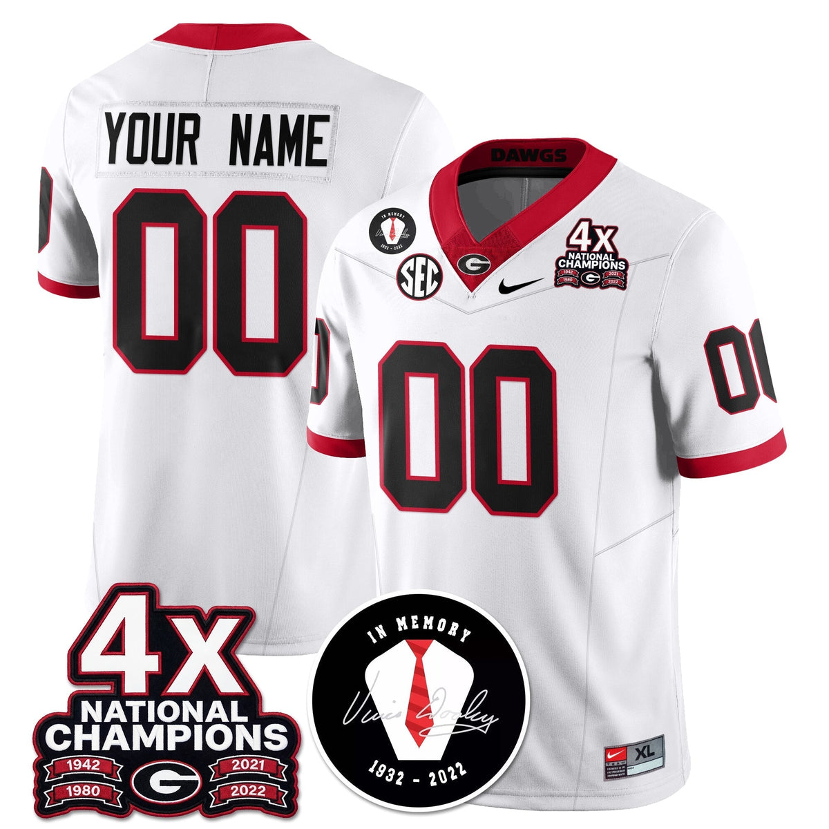 Georgia Bulldogs 4x-Time National Champions Vapor Limited Jersey