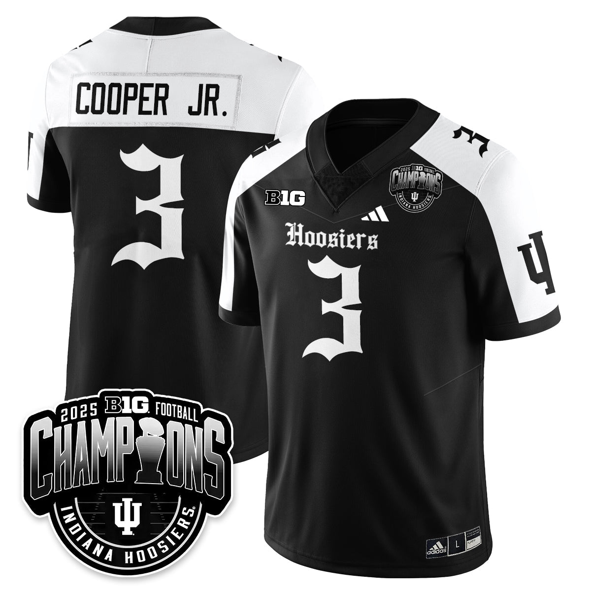 Indiana Hoosiers Gothic Vapor Limited Football Jersey - Big 10 Champions-Cuztomshoes
