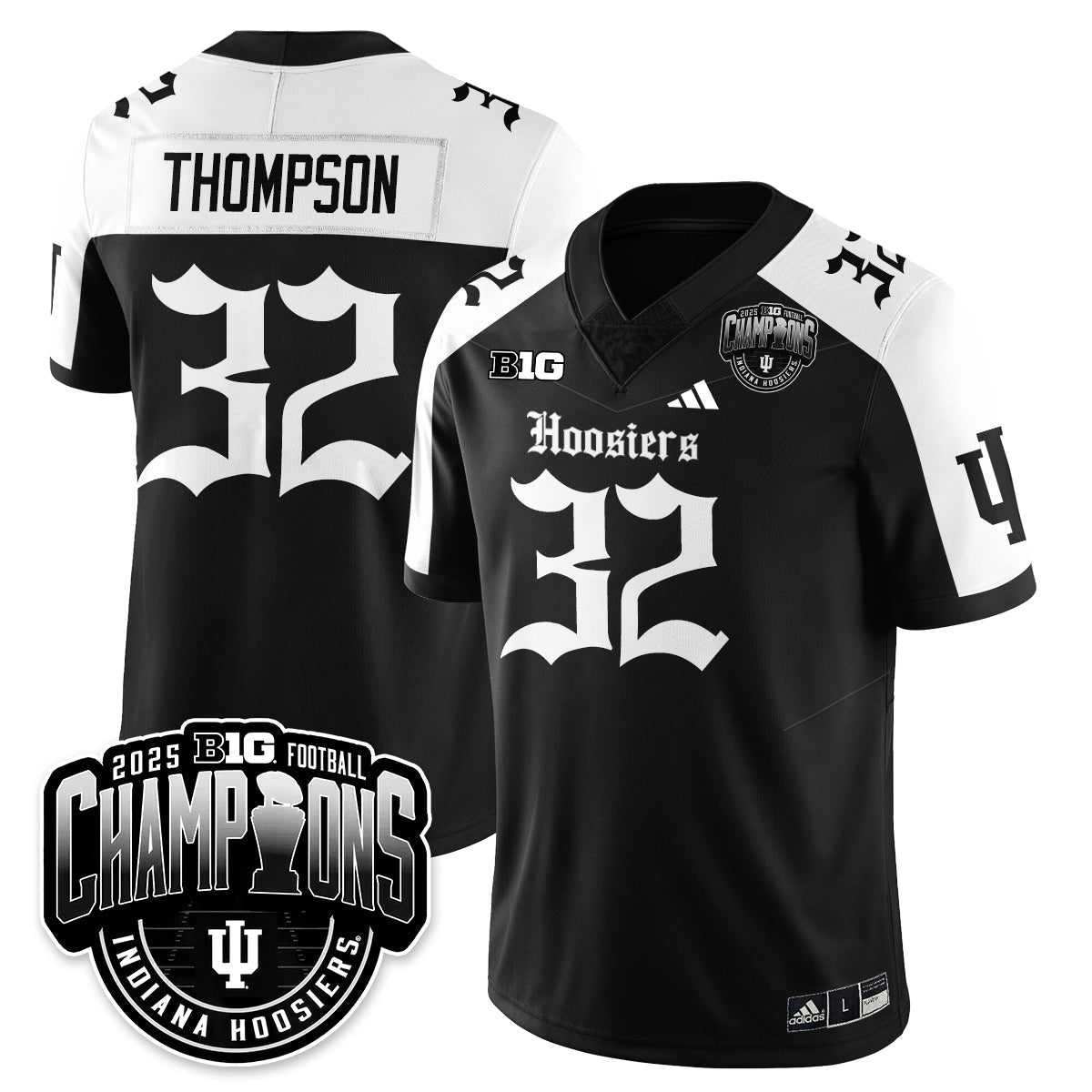 Indiana Hoosiers Gothic Vapor Limited Football Jersey - Big 10 Champions-Cuztomshoes