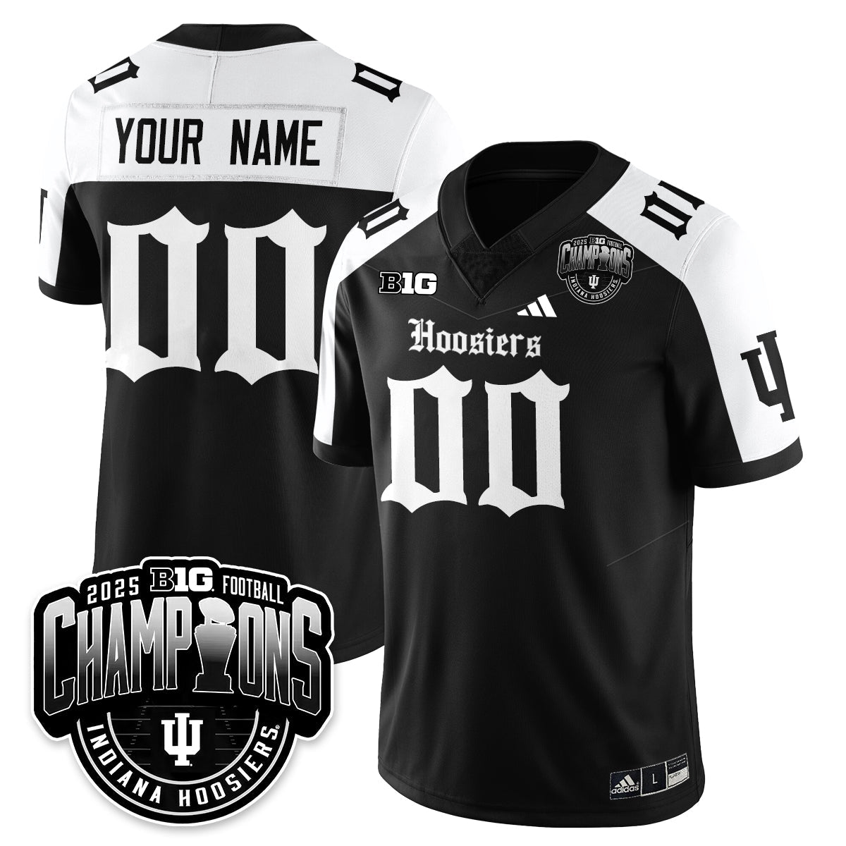 Indiana Hoosiers Gothic Vapor Limited Football Custom Jersey - Big 10 Champions-Cuztomshoes