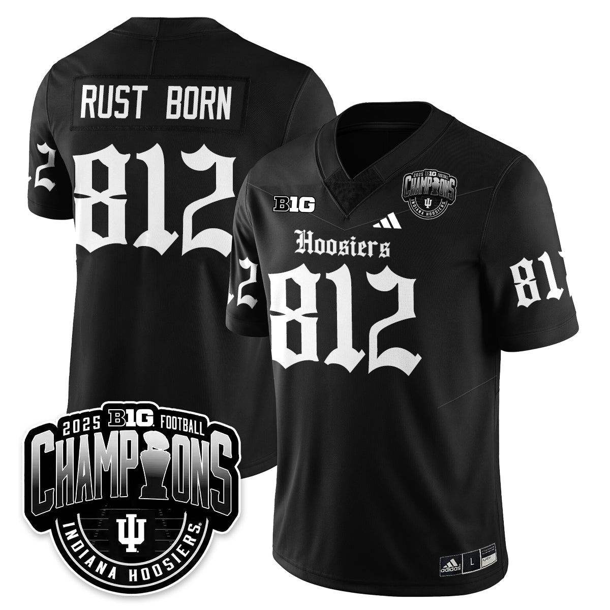 Indiana Hoosiers Gothic Vapor Limited Football Jersey - Big 10 Champions-Cuztomshoes
