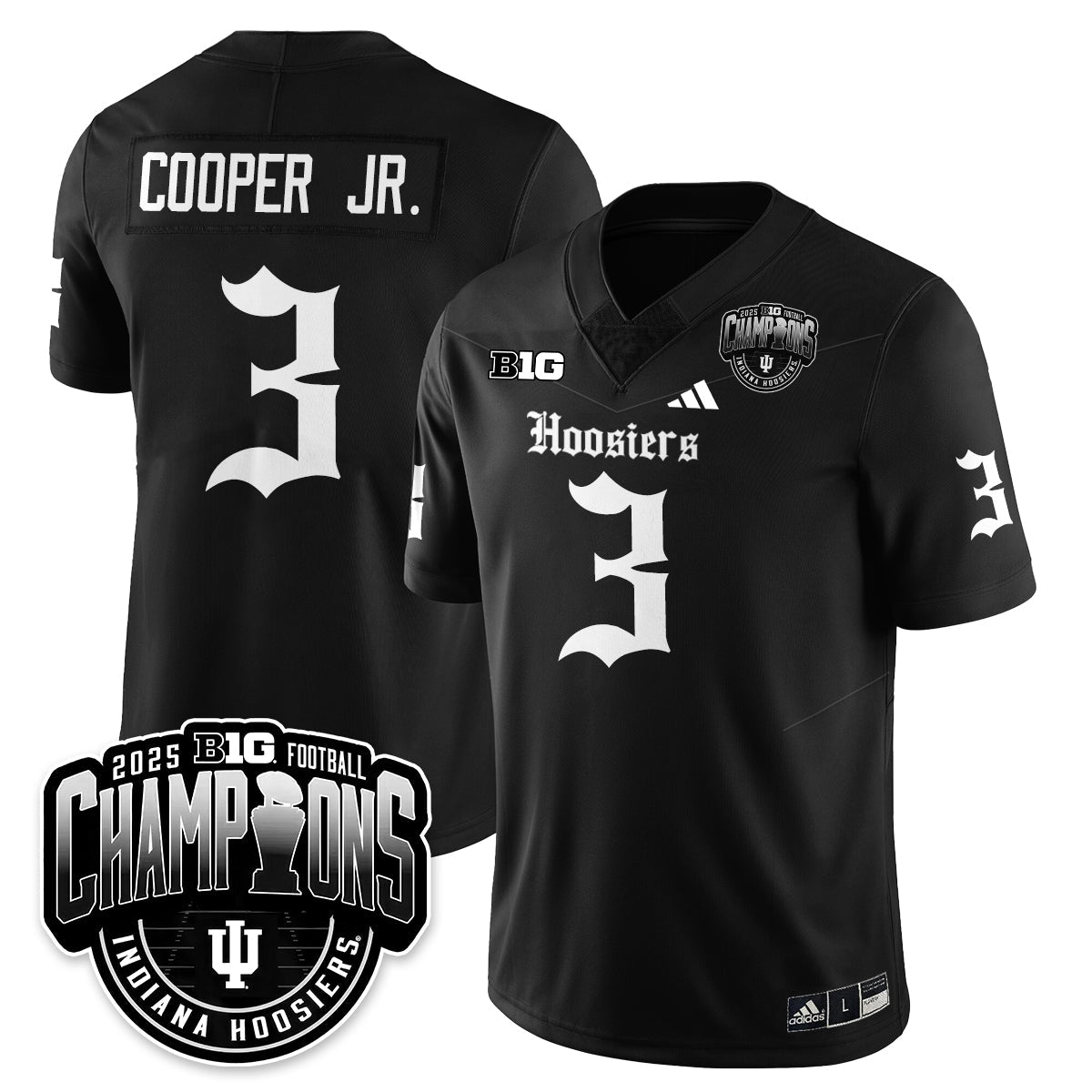 Indiana Hoosiers Gothic Vapor Limited Football Jersey - Big 10 Champions-Cuztomshoes