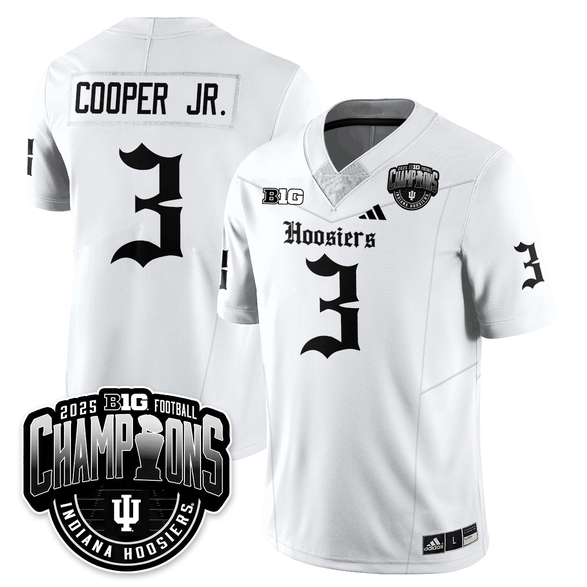 Indiana Hoosiers Gothic Vapor Limited Football Jersey - Big 10 Champions-Cuztomshoes