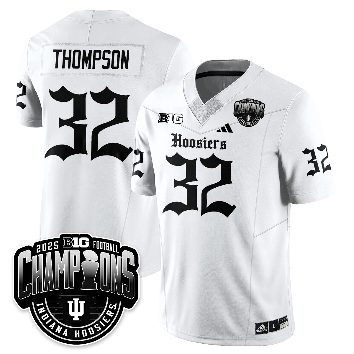 Indiana Hoosiers Gothic Vapor Limited Football Jersey - Big 10 Champions-Cuztomshoes