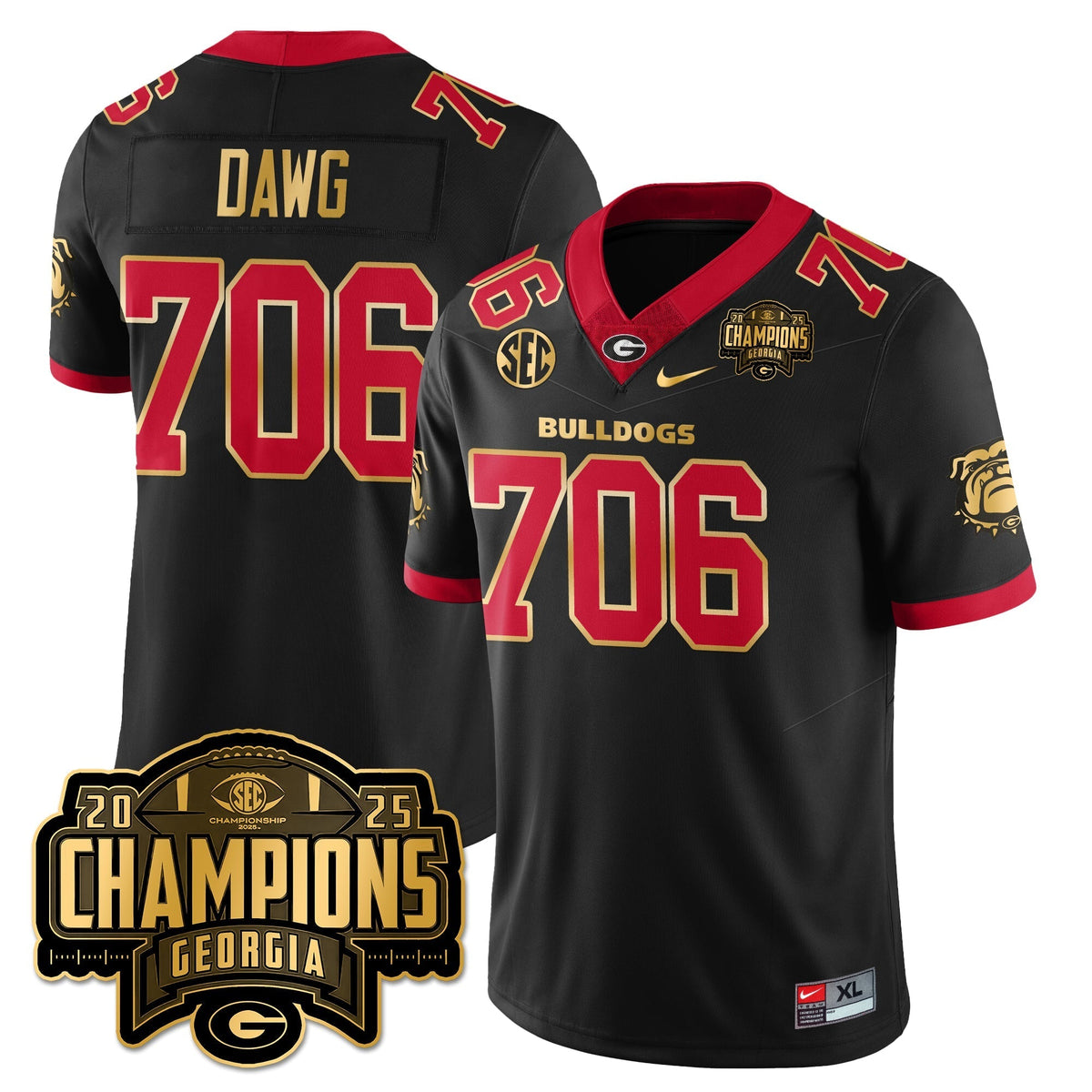 Georgia Bulldogs Vapor Limited Jersey - SEC Football Champions