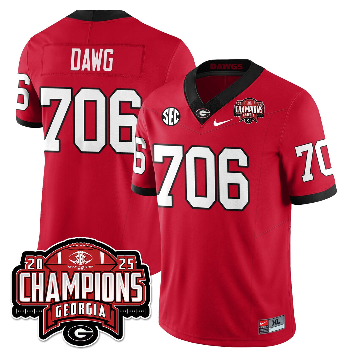 Georgia Bulldogs Vapor Limited Jersey - SEC Football Champions