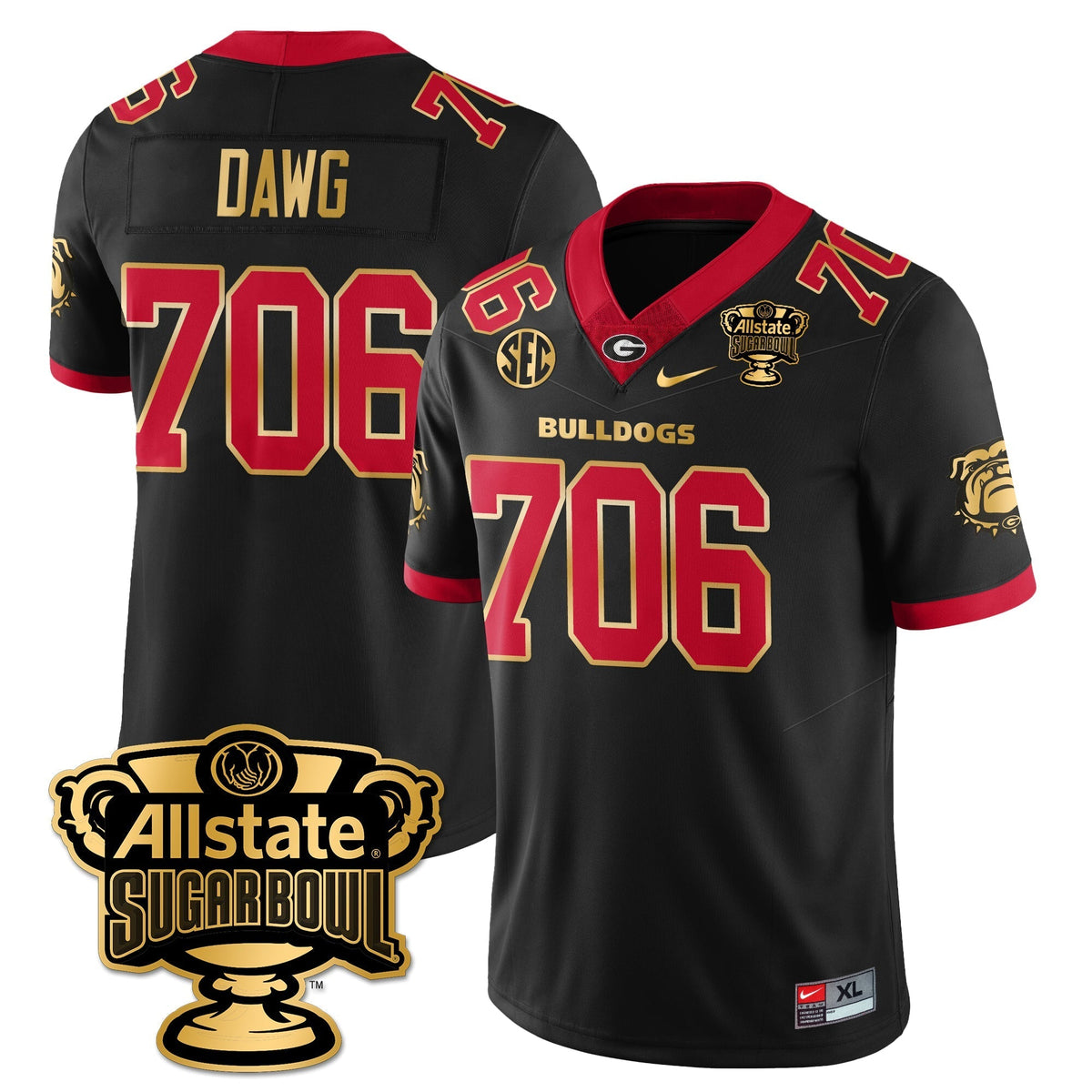 Georgia Bulldogs Vapor Limited Football Jersey - Sugar Bowl