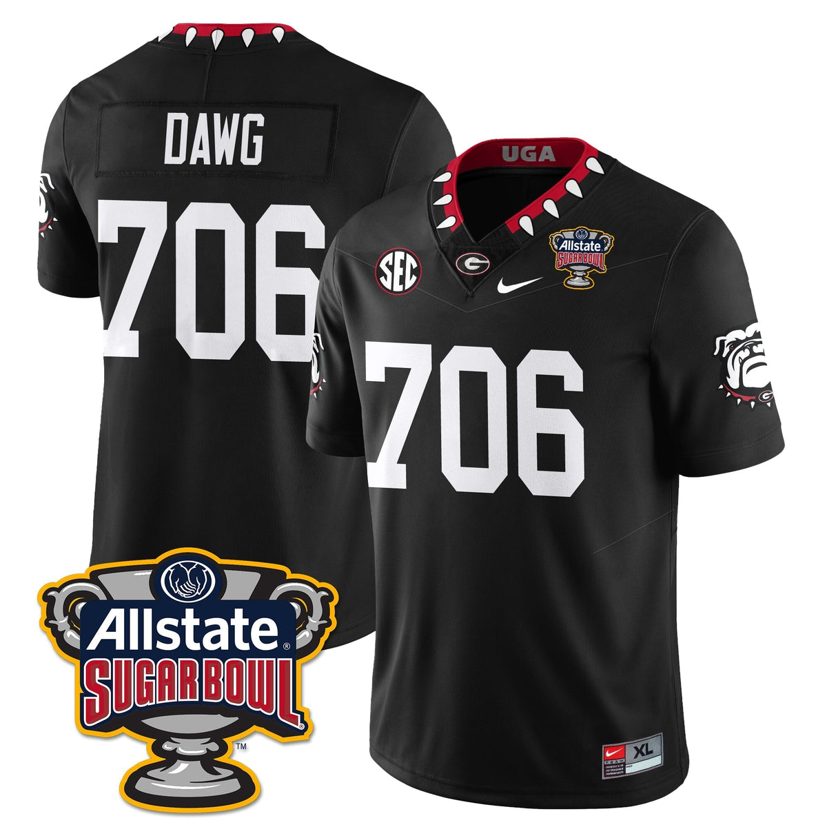 Georgia Bulldogs Vapor Limited Football Jersey - Sugar Bowl