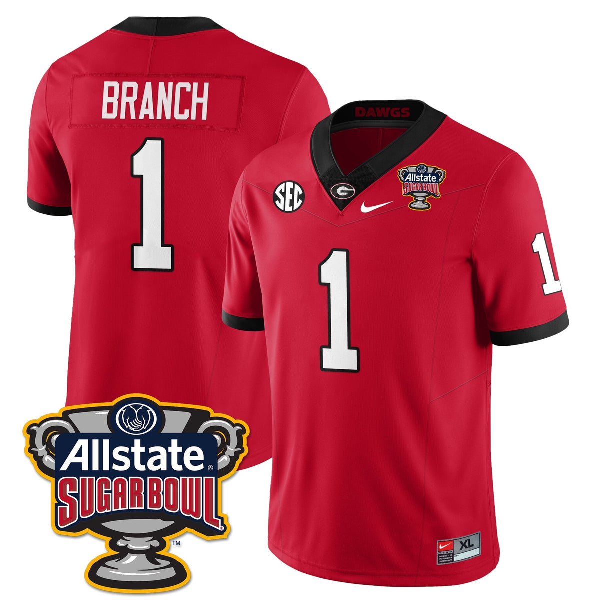 Georgia Bulldogs Vapor Limited Football Jersey - Sugar Bowl
