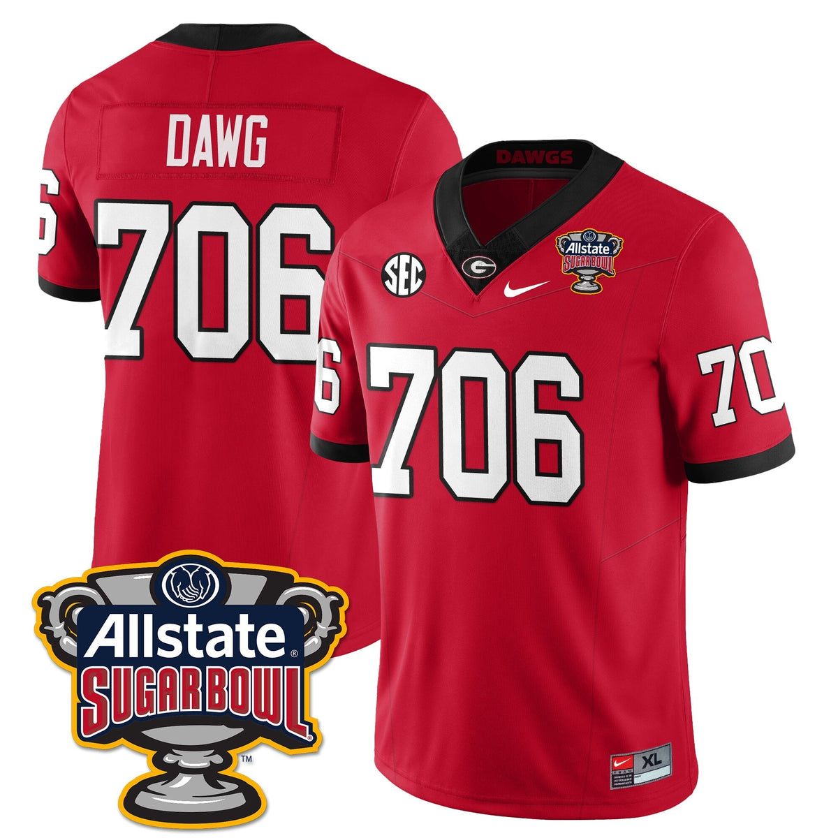 Georgia Bulldogs Vapor Limited Football Jersey - Sugar Bowl