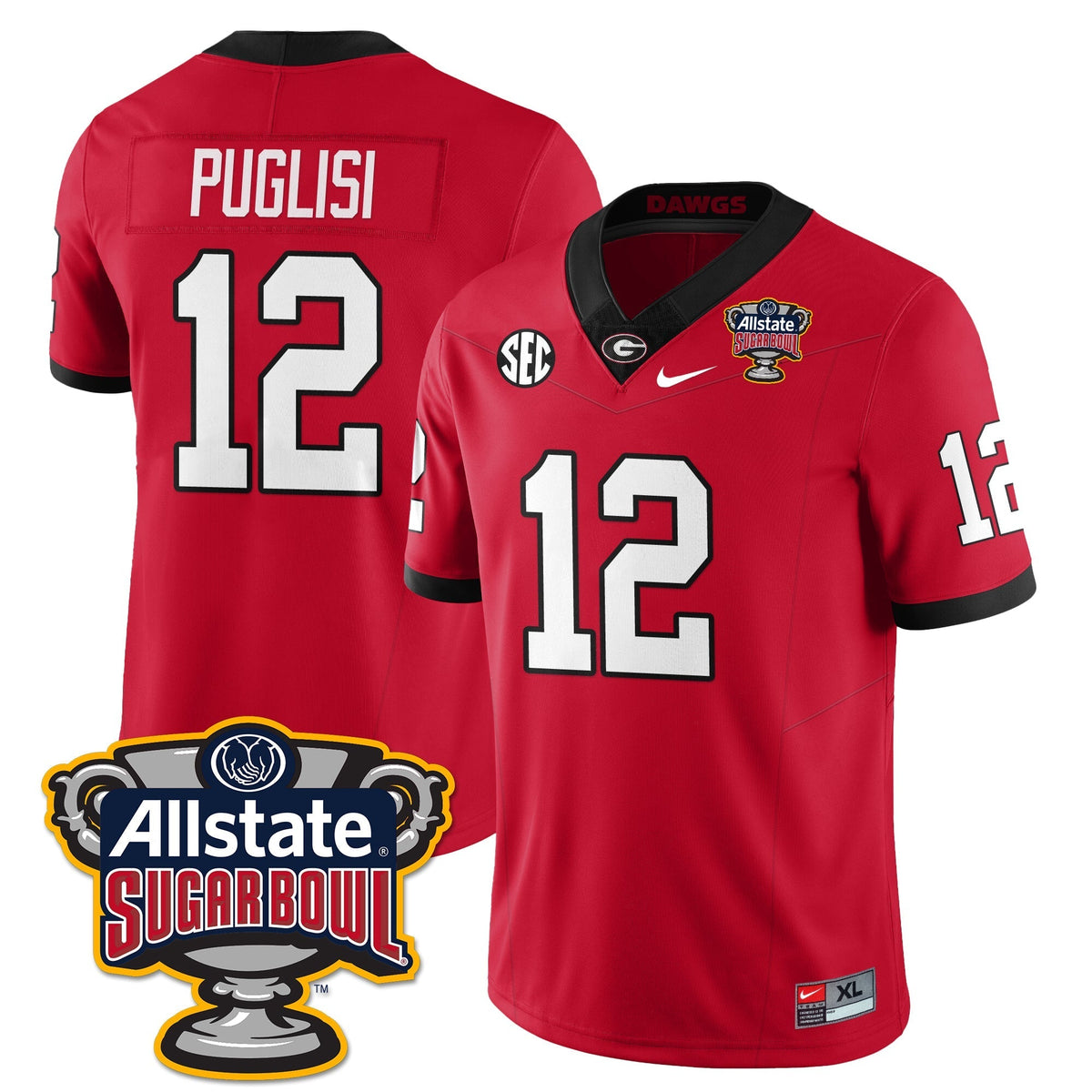 Georgia Bulldogs Vapor Limited Football Jersey - Sugar Bowl