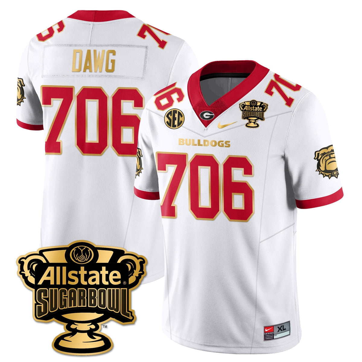 Georgia Bulldogs Vapor Limited Football Jersey - Sugar Bowl
