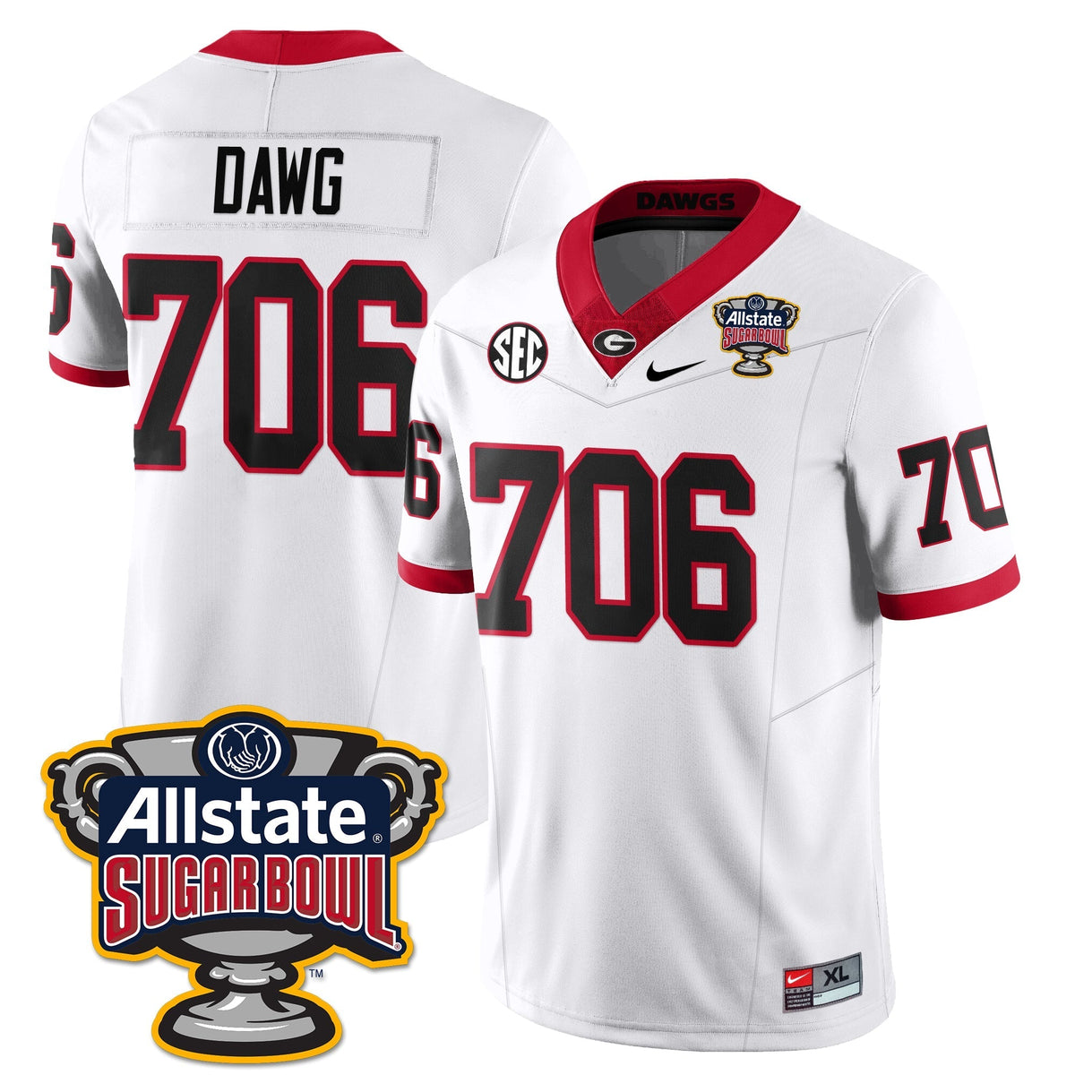 Georgia Bulldogs Vapor Limited Football Jersey - Sugar Bowl