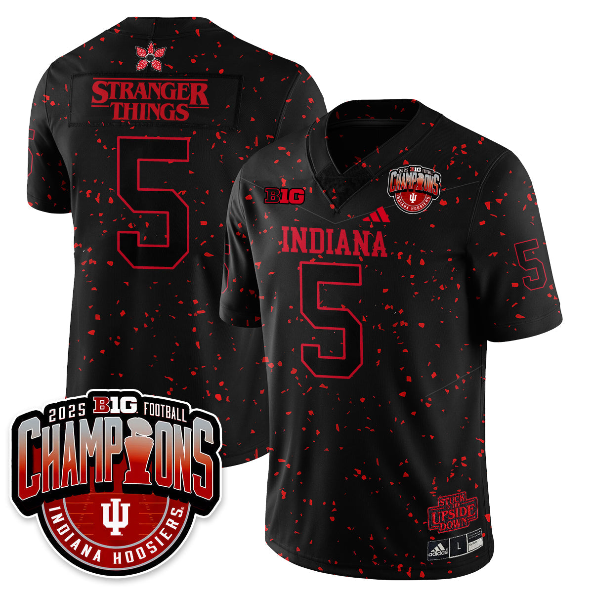Indiana Hoosiers Stranger Things Vapor Limited Football Jersey - Big 10 Champions-Cuztomshoes