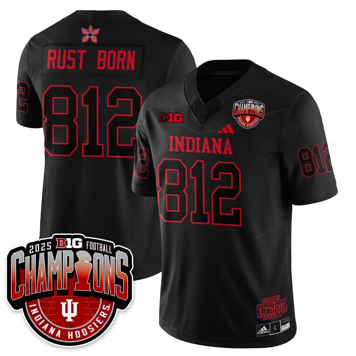Indiana Hoosiers Stranger Things Vapor Limited Football Jersey - Big 10 Champions-Cuztomshoes