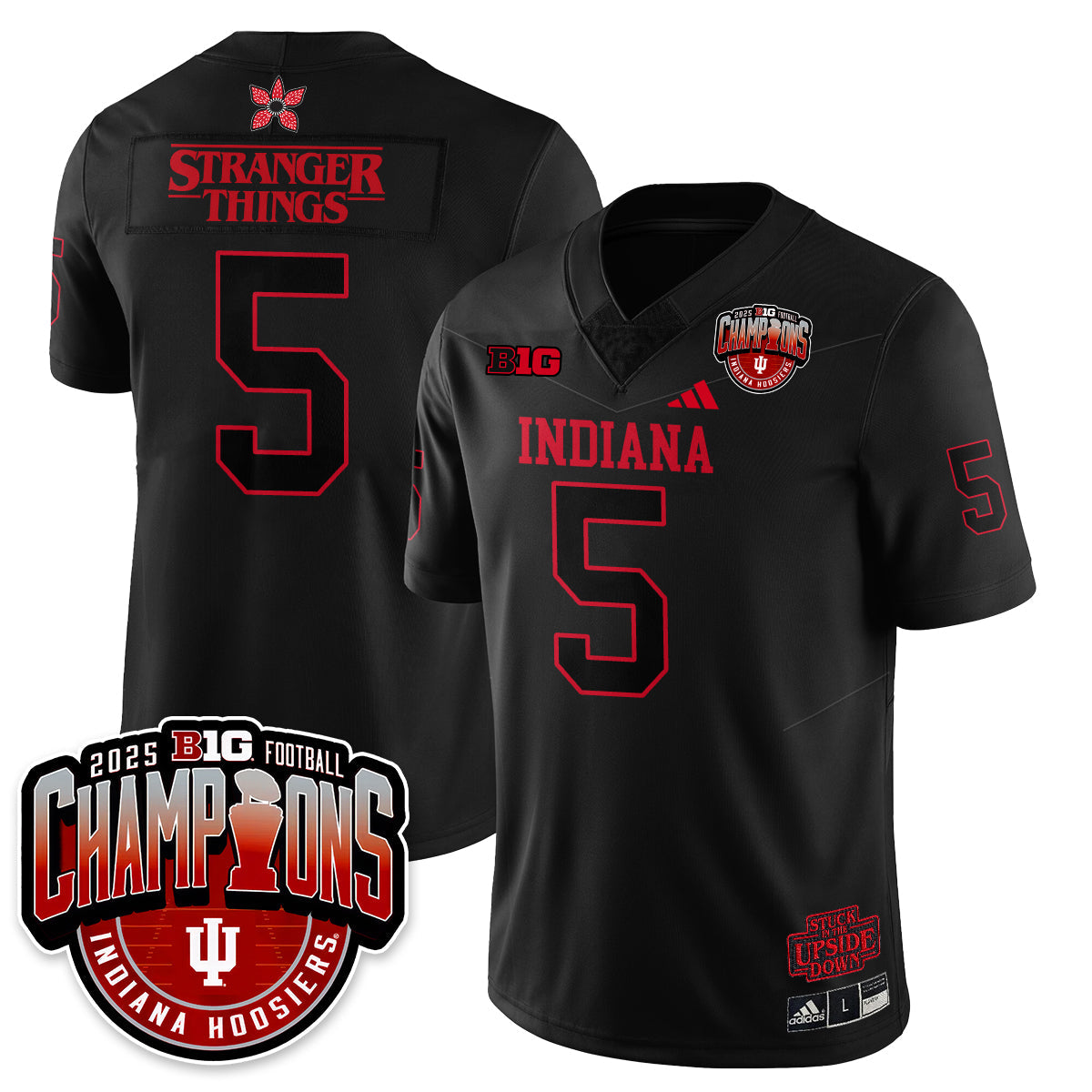 Indiana Hoosiers Stranger Things Vapor Limited Football Jersey - Big 10 Champions-Cuztomshoes