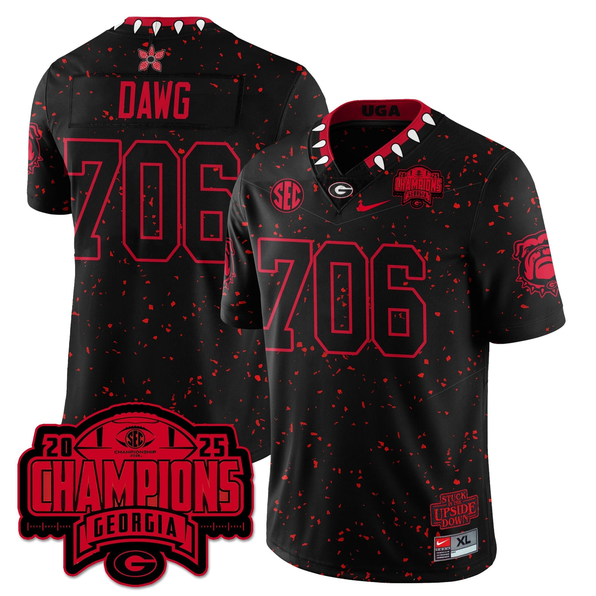 Georgia Bulldogs Stranger Things Vapor Limited Jersey - SEC Football Champions