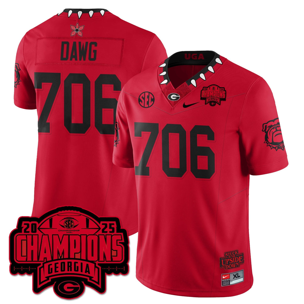 Georgia Bulldogs Stranger Things Vapor Limited Jersey - SEC Football Champions