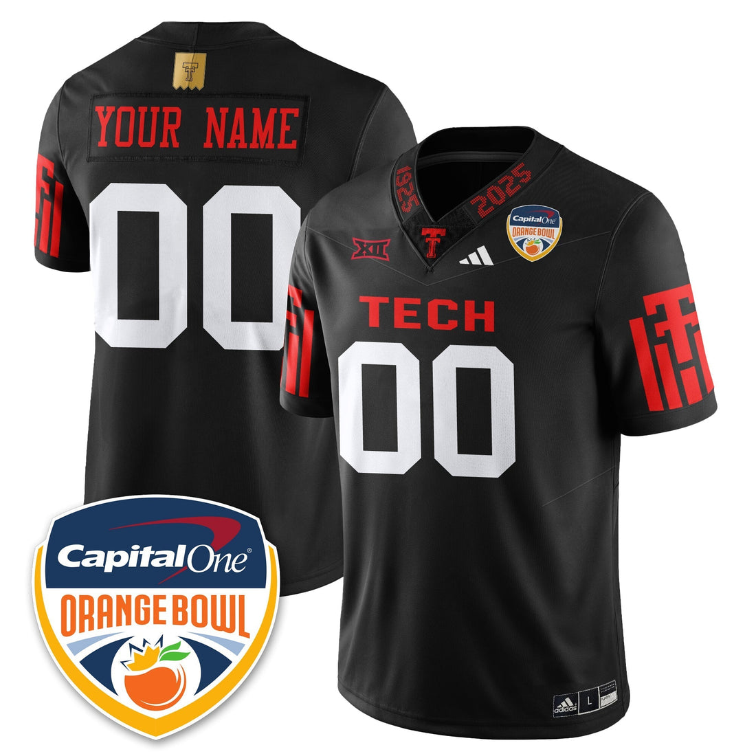Custom TTU Vapor Limited Football Jersey - Orange Bowl - Stitched-Cuztomshoes