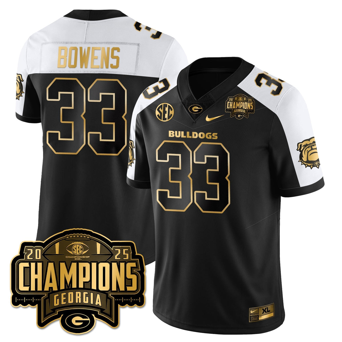 Georgia Bulldogs Vapor Limited Gold Jersey - SEC Football Champions