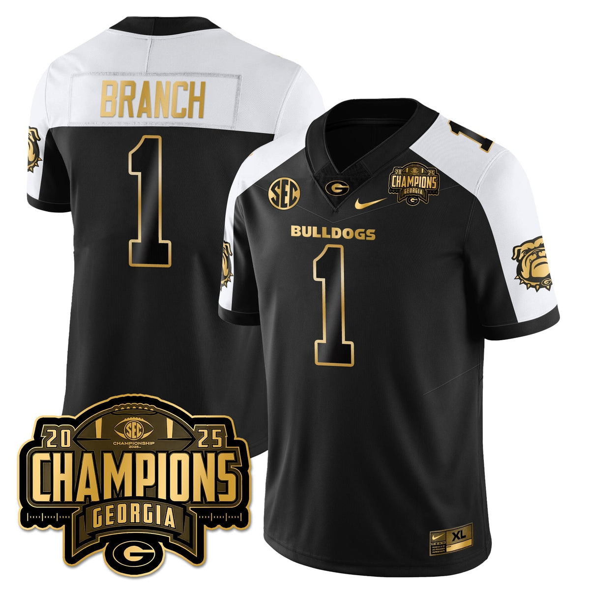 Georgia Bulldogs Vapor Limited Gold Jersey - SEC Football Champions