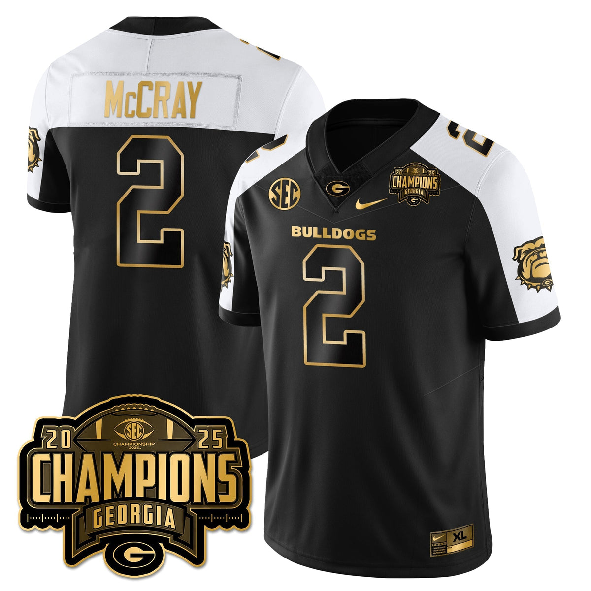 Georgia Bulldogs Vapor Limited Gold Jersey - SEC Football Champions