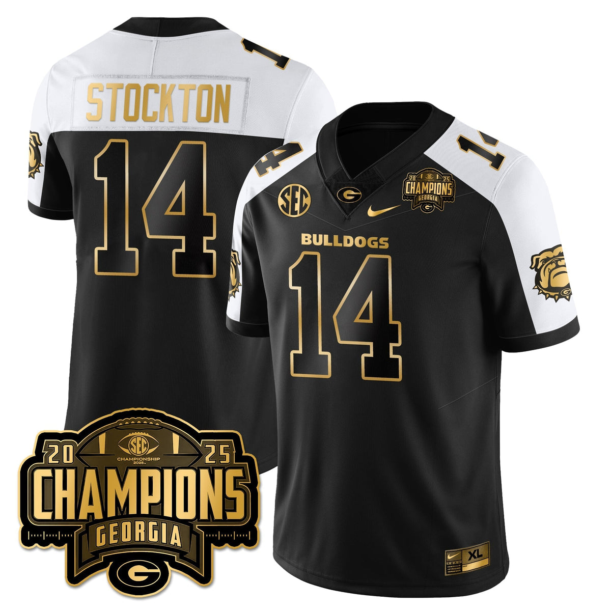 Georgia Bulldogs Vapor Limited Gold Jersey - SEC Football Champions