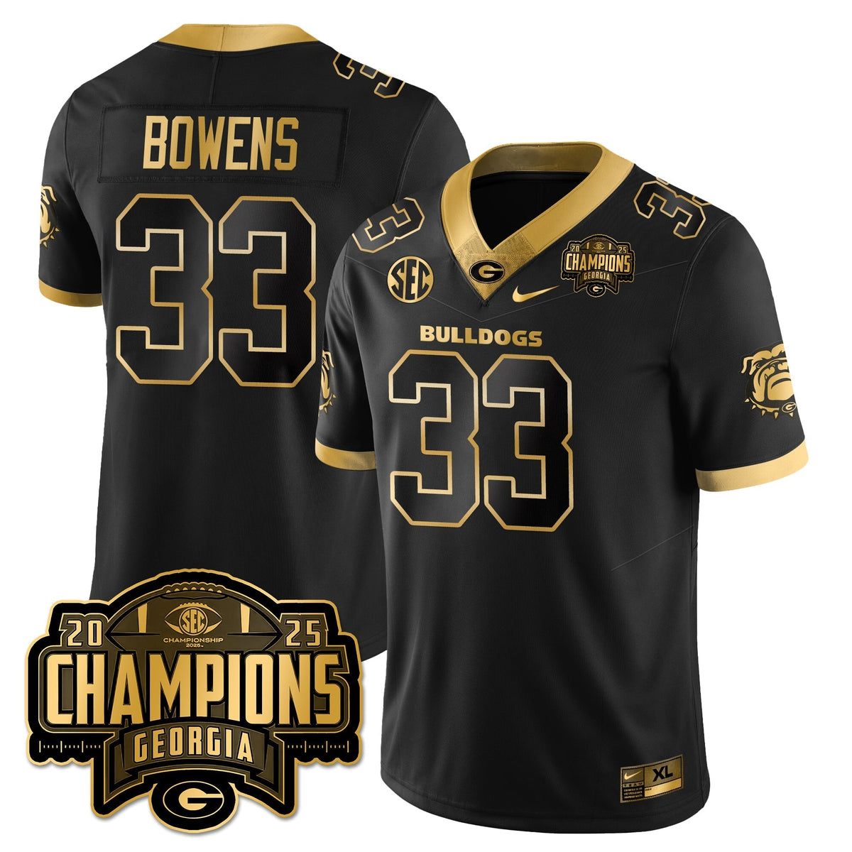 Georgia Bulldogs Vapor Limited Gold Jersey - SEC Football Champions
