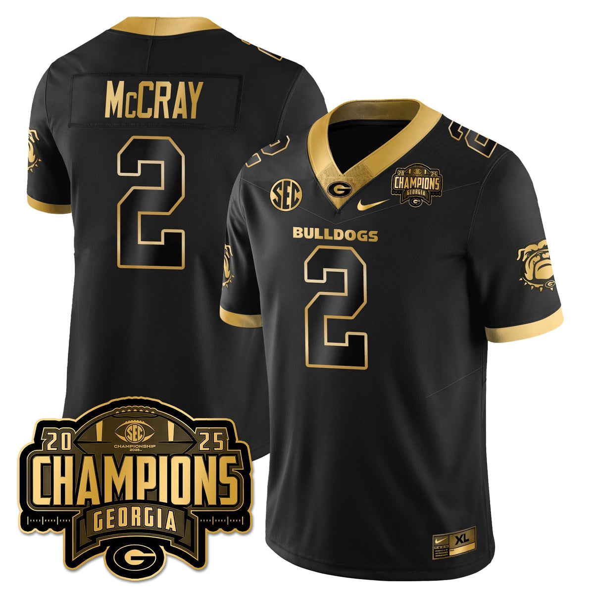 Georgia Bulldogs Vapor Limited Gold Jersey - SEC Football Champions