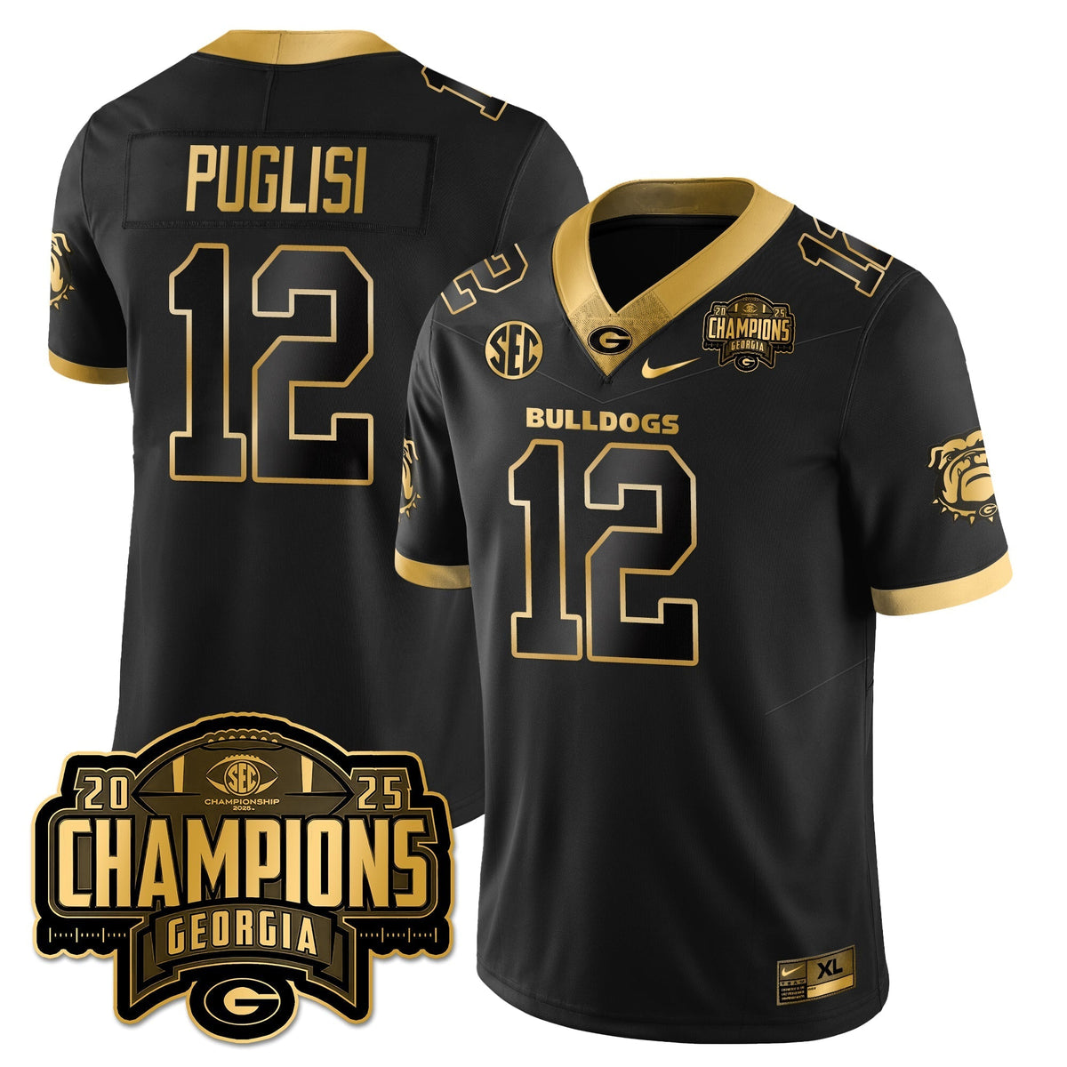 Georgia Bulldogs Vapor Limited Gold Jersey - SEC Football Champions