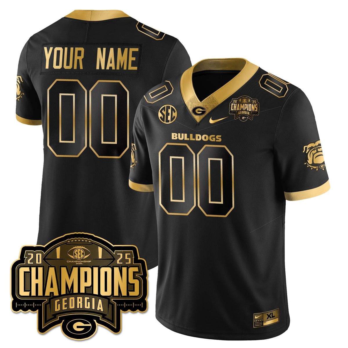 Georgia Bulldogs Vapor Limited Gold Jersey - SEC Football Champions