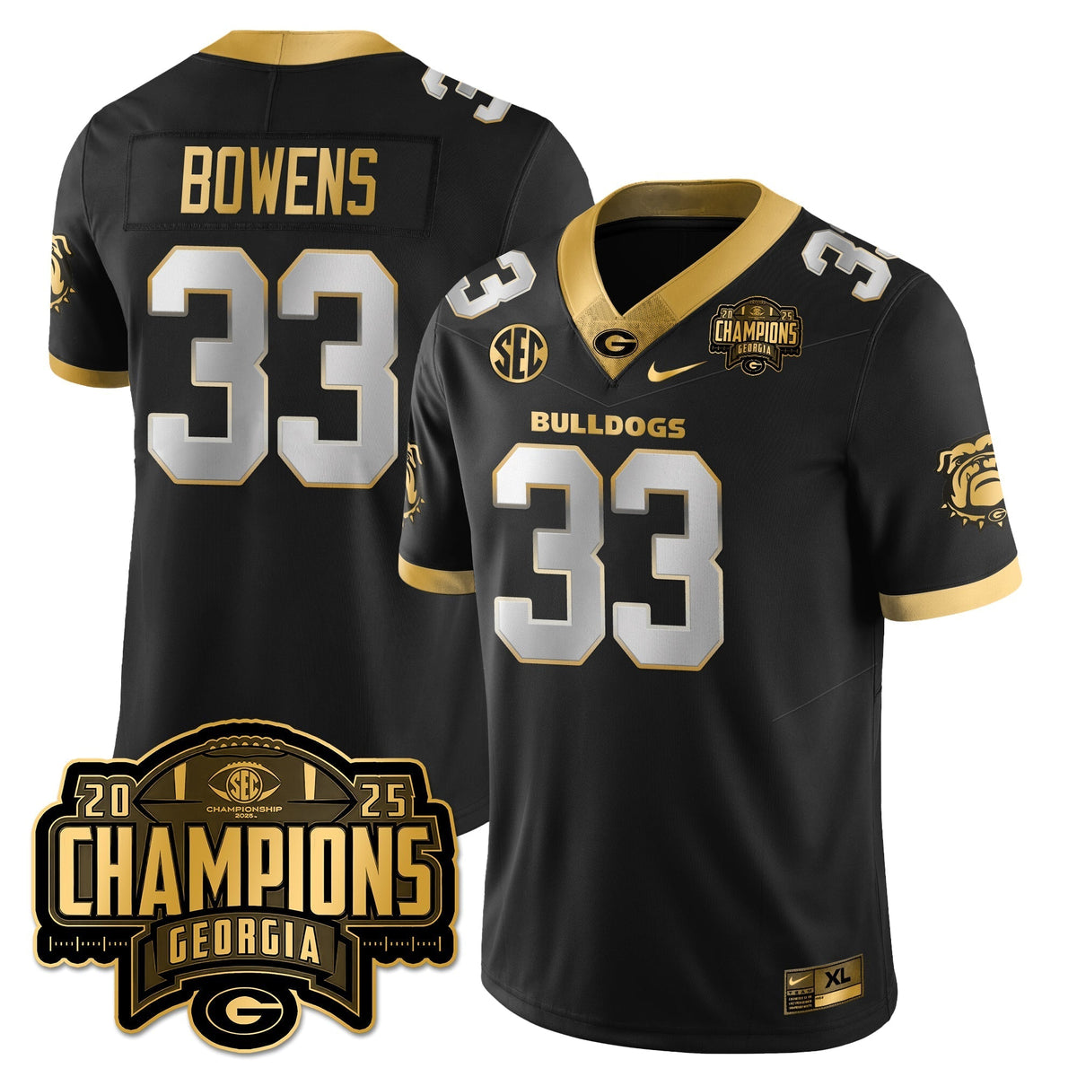 Georgia Bulldogs Vapor Limited Gold Jersey - SEC Football Champions