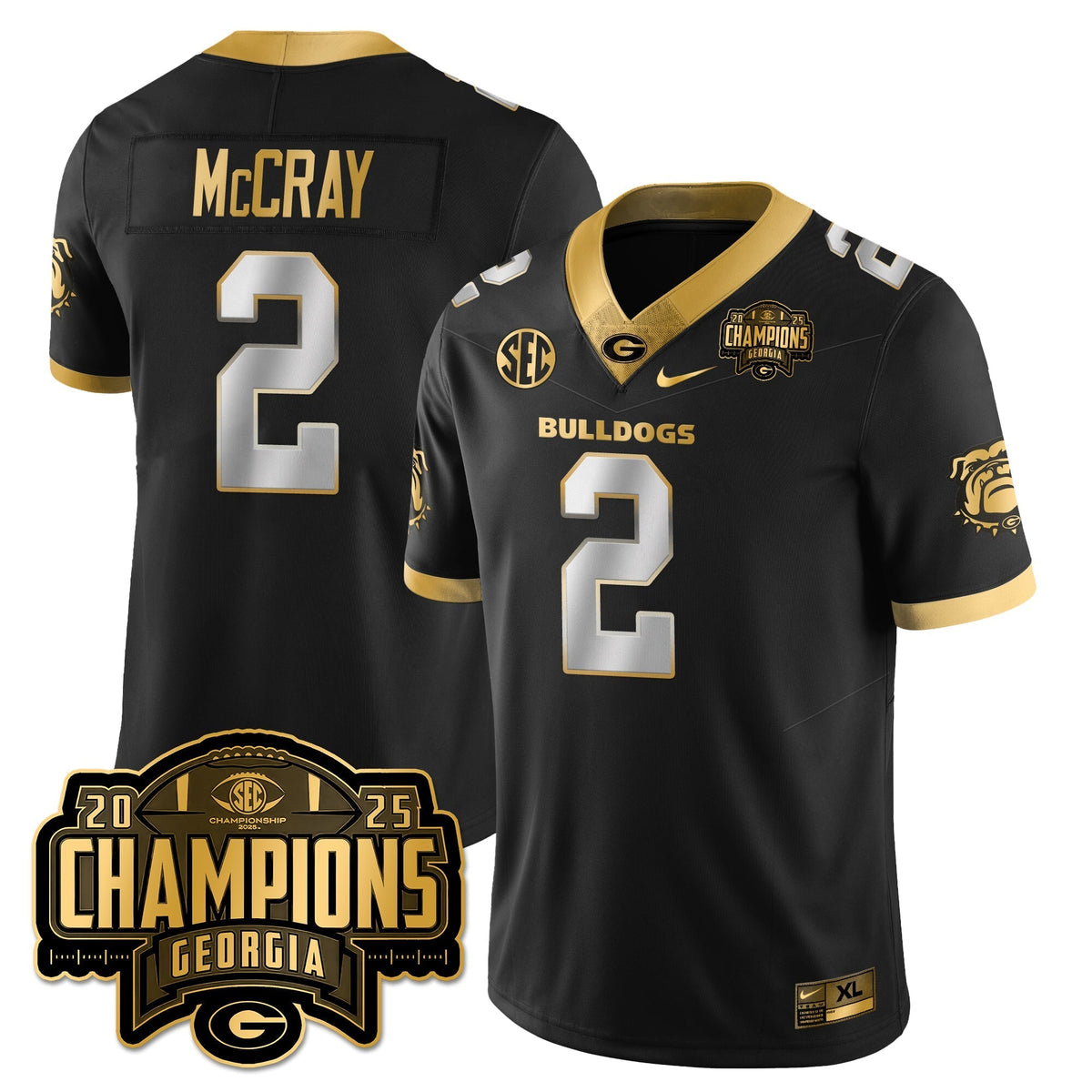 Georgia Bulldogs Vapor Limited Gold Jersey - SEC Football Champions
