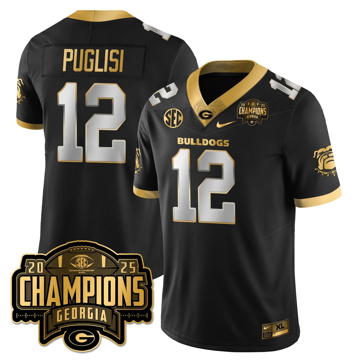 Georgia Bulldogs Vapor Limited Gold Jersey - SEC Football Champions