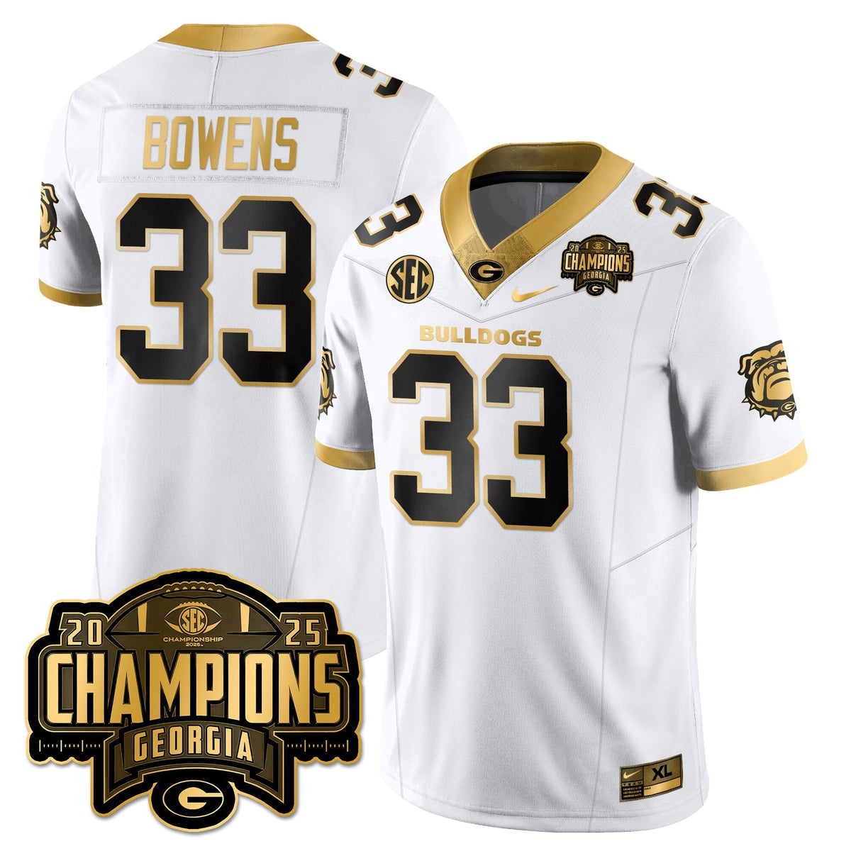 Georgia Bulldogs Vapor Limited Gold Jersey - SEC Football Champions